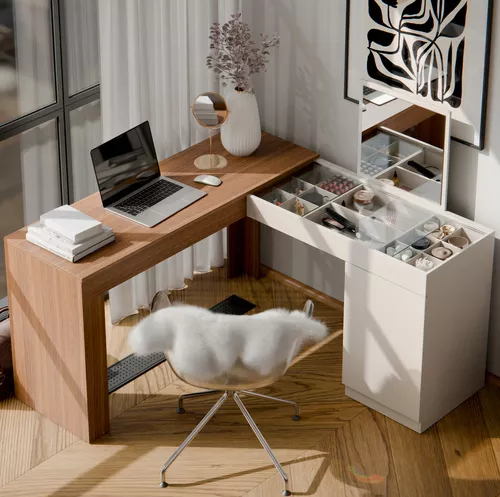 Escrivaninha com Penteadeira de Canto STAR